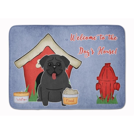 Carolines Treasures Dog House Collection Pug Black Machine Washable Memory Foam Mat BB2760RUG